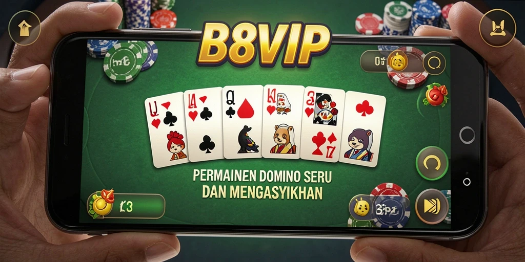 Tampilan gameplay B8VIP yang menarik dan penuh aksi saat bermain Domino.