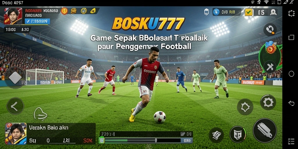 Tampilan gameplay BOSKU777 yang memukau saat menampilkan aksi sepak bola.
