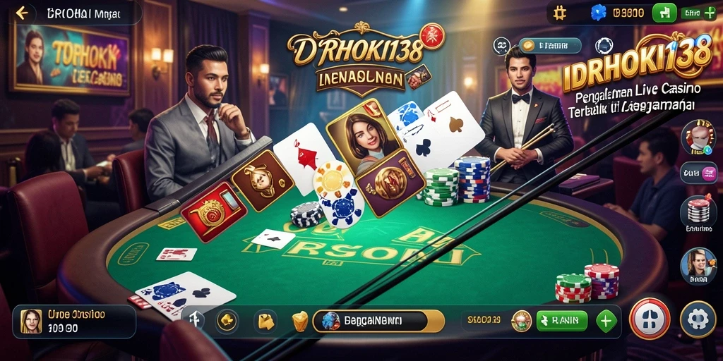 Tampilan gameplay Live Casino yang nyata dan interaktif di IDRHOKI138.