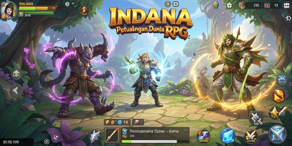 Tangkapan layar gameplay INDAAA menampilkan petualangan seru dalam dunia RPG.