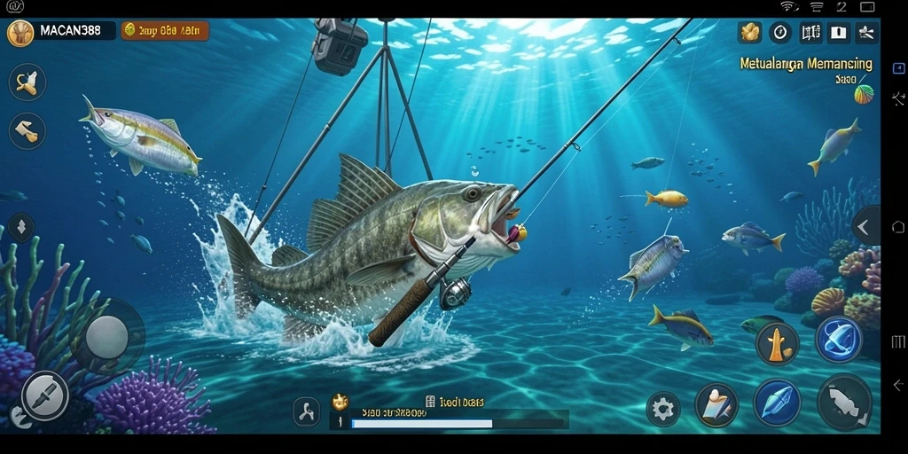 Tampilan gameplay menarik saat menangkap ikan di MACAN388.