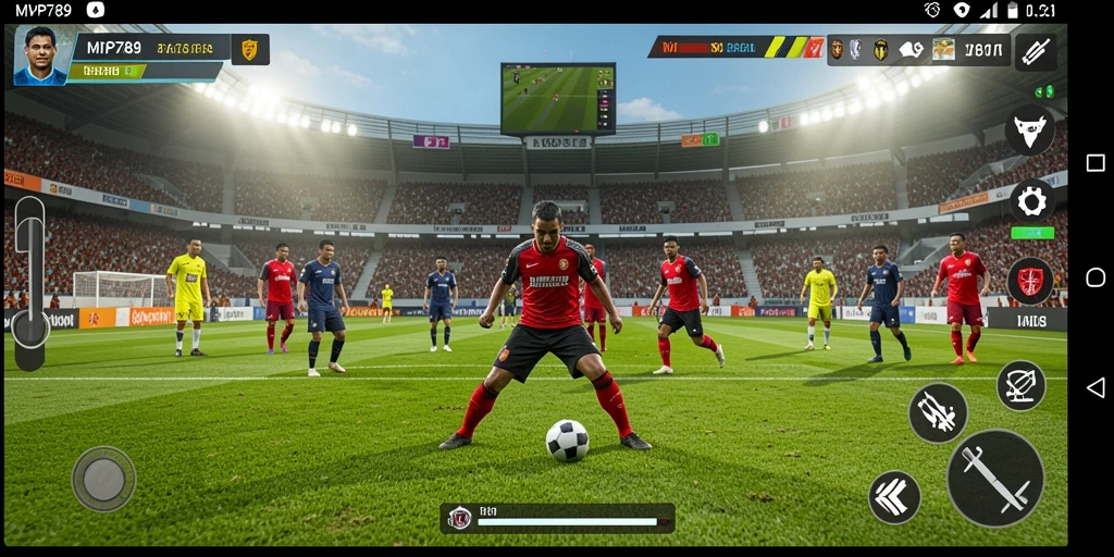 Tampilan gameplay seru di MVP789 dengan aksi sepak bola mendebarkan.