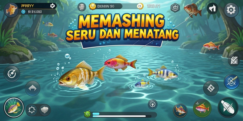 Tampilan gameplay PPRRYY yang menarik saat memancing di laut.