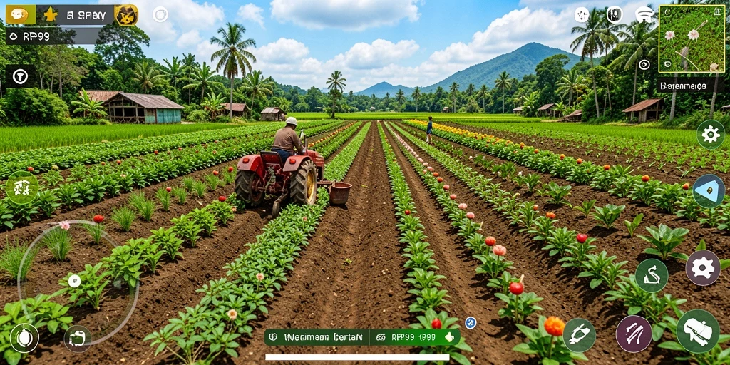 Gameplay menarik dari RP99 saat bertani di ladang.