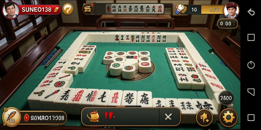 Tampilan menarik dari gameplay Mahjong di SUNEO138.