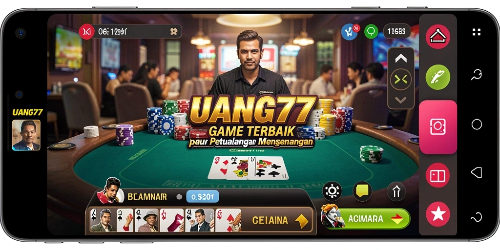Tampilan gameplay poker yang mendebarkan di UANG77.